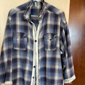 Magnolia Pearl plaid flannel workshirt